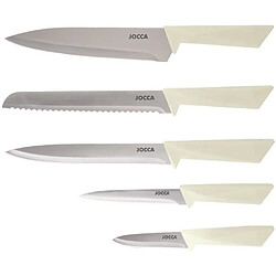 Avis JOCCA Ensemble de 5 Couteaux - Bloc en Polypropylène - Beige