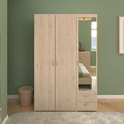 PARISOT Chambre complete adulte VARIA - Lit 140x190/200 + 2 chevets + 1 commode + 1 armoire avec... pas cher