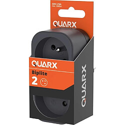 Biplite - QUARX - 2P 16A - Noir et gris anthracite, conforme à la norme NF