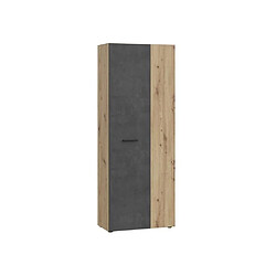Armoire de rangement - Béton gris foncé / Chene - 68,7 x 36,5 x 181,1 cm