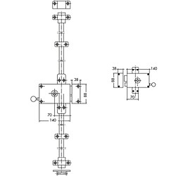 Serrure 3 points A2P** KESO 8000 horizontale tirant cylindre 45 mm gauche JPM 5038K0 85 2AFB