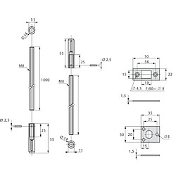 Stremler kit tringlerie serrures multipoints - Argent