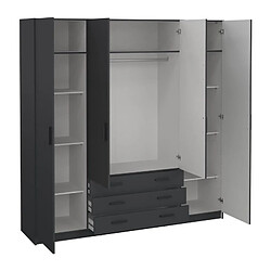 Acheter Ss marque Armoire 4 portes 3 tiroirs - Gris