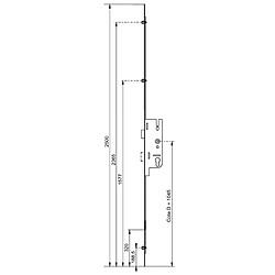 Crémone à larder EUROPA axe 40mm 3 galets têtière 18mm Longueur 2500mm FERCO 6 33168 03 0 1