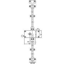Serrure 3 points A2P** KESO 8000 horizontale tirant cylindre 45 mm gauche JPM 5038K0 85 2AFB