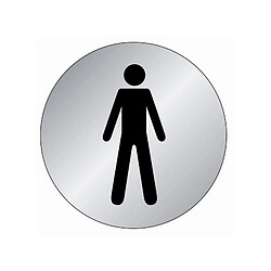 Plaque signalétique en Aluminium brossé Toilette homme D.75mm NOVAP 4383026