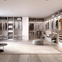 Emuca 7029449 Kit de 7 tringles à pantalons, 2 plateaux et cadre coulissant à fermeture douce pour armoires, réglable, module 9