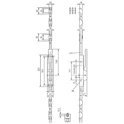 Crémone pompier à levier basculant laquée argent RAL9080 HERACLES WSS072231251