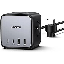 Cube multiprise UGREEN 65 W Gris anodisé et Noir