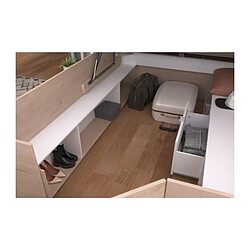 PARISOT ODYSSEE - Lit coffre 140x190/200 - Chêne et blanc pas cher
