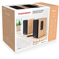 Thomson Enceintes bibliothèque Bluetooth 5.3 - 150 W - Noir et bois pas cher