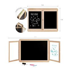 Jeu Jura Tableau mural triptyque - JEUJURA - Ardoise craie, 2 volets face blanche et craie