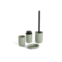Ensemble de 4 accessoires de SDB - TODAY - UTILITY - Gobelet, distributeur savon, brosse WC - Green