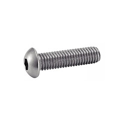 Vis à métaux tête bombée hexagonale creuse inox A2 ISO 7380 5X12 boîte de 200 ACTON 622025X12 