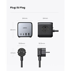 Acheter Cube multiprise UGREEN 65 W Gris anodisé et Noir