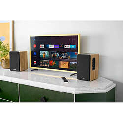 Avis Thomson Enceintes bibliothèque Bluetooth 5.3 - 150 W - Noir et bois