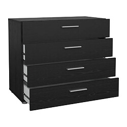 Commode 4 tiroirs - Noir pas cher