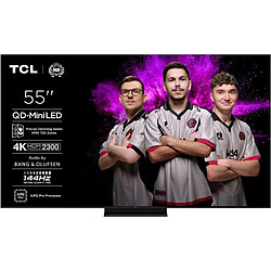 TV QD Mini LED Tcl 4K UHD 55C79K 140 cm 2025 Aluminium brossé