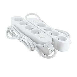 Lot de 2 blocs multiprises 4x16A + interrupteur - 1,5m - Chacon