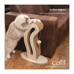 Cat'It Griffoir pour chat - CATIT - Pixi Queue de chat - Avec balle en tissu et plume - Aspect chene naturel