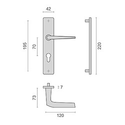 Ensemble sur plaque HIONNA type clé I réhaussé intérieur extérieur champagne HERACLES B HIONNA 21