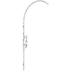 Crémone à larder EUROPA axe 40mm 3 galets têtière 18mm Longueur 2500mm FERCO 6 33168 03 0 1