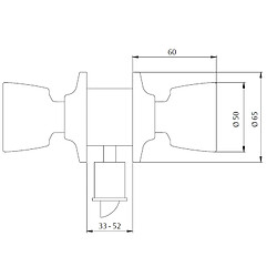 Serrure tubulaire à axe réglable 60 et 70 mm laiton poli HERACLES H3500U0LP