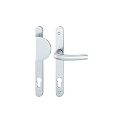 Ensemble Tokyo double béquille clé I palière pour cylindre européen entraxe à 92 finition argent HOPPE 1788899