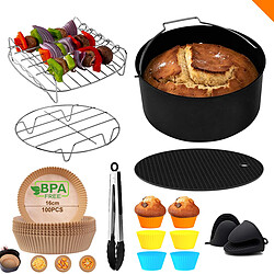 DZMDIP Accessoires AirFryer - Lot de 8 - Compatible NINJA AF180EU - 8 Pouces - Cuisine Saine