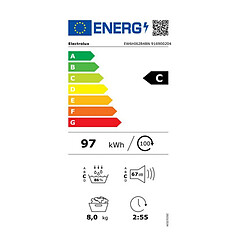 Sèche-linge pompe à chaleur 8kg 118l 700w - EW6HI6284BN - ELECTROLUX