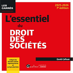 L'essentiel du droit des sociétés : 2025-2026
