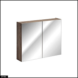 Otitec Armoire de salle de bain avec miroir - Gris