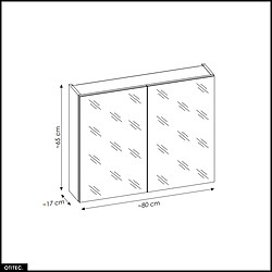Otitec Armoire de salle de bain avec miroir - Gris pas cher