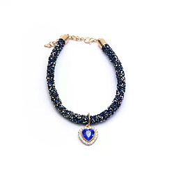 General Collier de luxe en cristal pour chat, pendentif en forme de cœur, strass réfléchissants, réglable, accessoires pour animaux de compagnie~00507