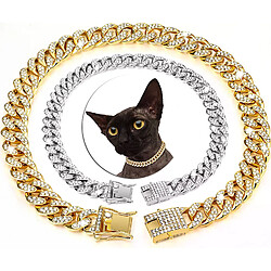General Collier de luxe en strass pour animaux de compagnie, bijoux pour chiots et chats, chaîne pour mariage, bal de promo, accessoires de costume pour chats, petits, moyens et grands chiens~01852
