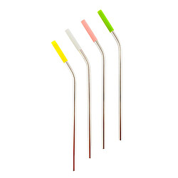 Koala Pailles - Ensemble de 4 pailles en acier avec marqueurs