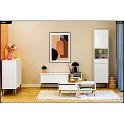 Otitec Armoire vitrine bibliothèque - Blanc mat