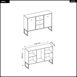Otitec Commode 5 tiroirs - Blanc mat pas cher