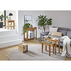 Pegane Table d'appoint carrée - Chêne pas cher
