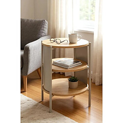 Pegane Table d'appoint ronde - Chêne/gris