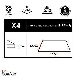 Decopine – Panneaux muraux rigides PVC effet marbre blanc brillant