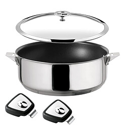 Cuisinox Eclipse - Set 1 sauteuse 24cm revêtement céramique avec couvercle et 2 anses amovibles