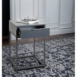 Pegane Table de chevet 1 tiroir - Anthracite