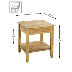 Avis Pegane Table d'appoint carrée - Chêne