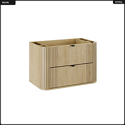 OTITEC Ensemble de meubles sous vasque - 80 cm - avec Plan - Vasque - OLIVE - Chêne