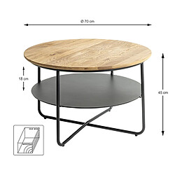 Avis Pegane Table basse ronde - Chêne
