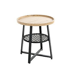 Pegane Table d'appoint ronde - Chêne