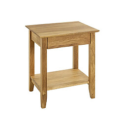 Pegane Console table d'appoint 1 tiroir en bois massif huilé coloris chêne - Longueur 56 x Hauteur 52 x Profondeur 30 cm