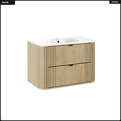 OTITEC Ensemble de meubles sous vasque - 80 cm - avec Vasque - OLIVE - Chêne