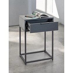 Pegane Table de chevet 1 tiroir - Noir